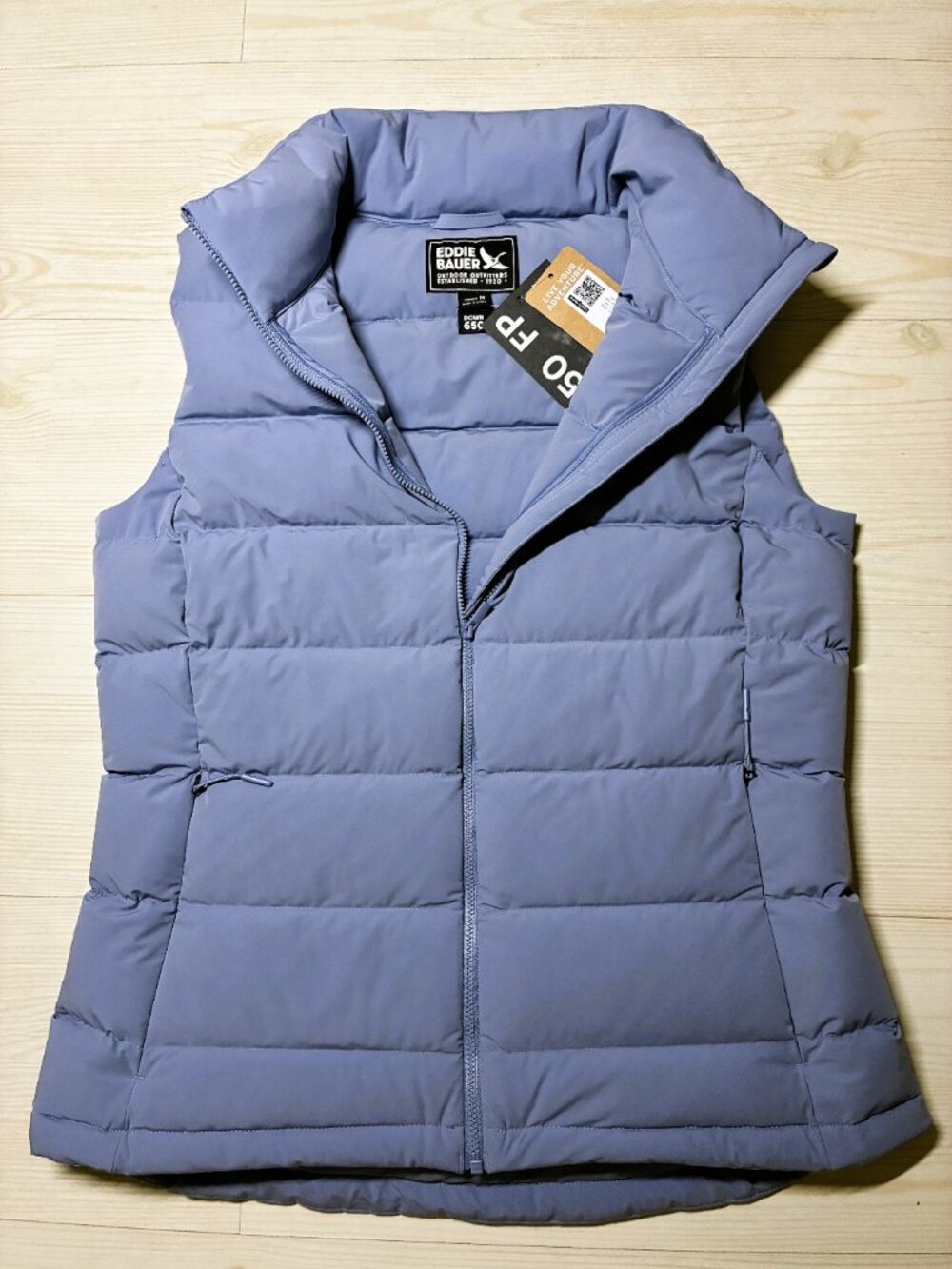 NWT Eddie Bauer Stretch Down Puffer Vest Women's M Blue Style 2411 650 Fill